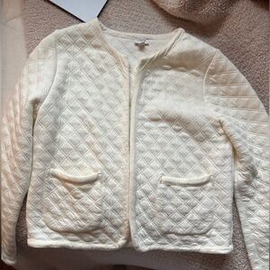 J.Crew cream cartigan w clasps and pockets!